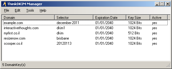 ThinkDKIM for IIS SMTP Manager